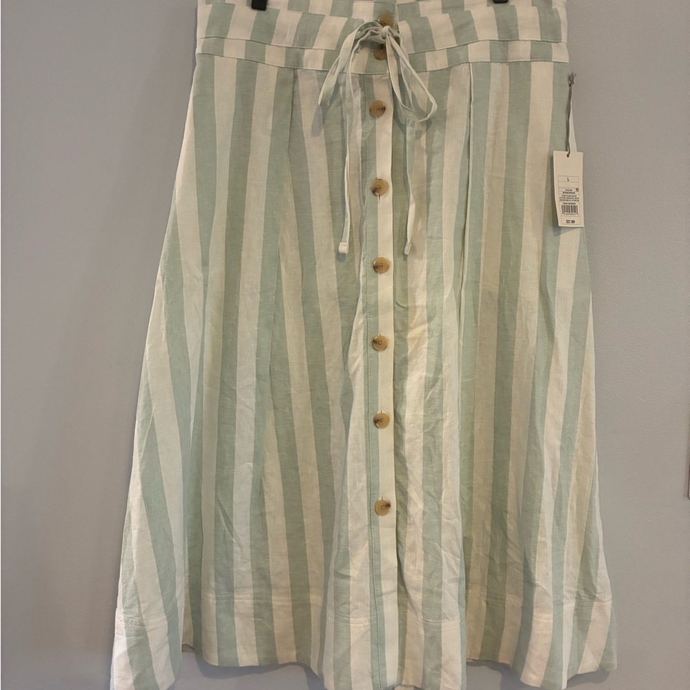 a new day Green and White Striped A-Line Skirt
